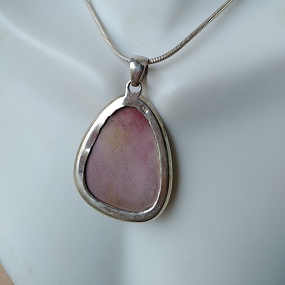 Destress! Rhodochrosite pendant sterling silver - Picture 2 of 3